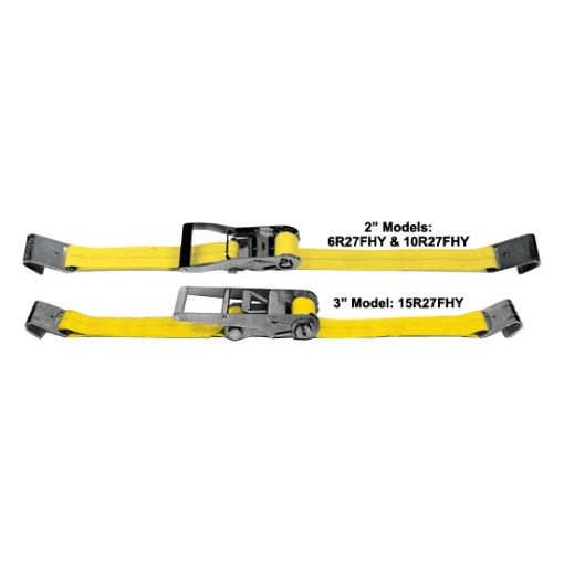 Picture of Wide Handle Ratchet Strap Assemblies,  Tie Down Straps with Ratchets