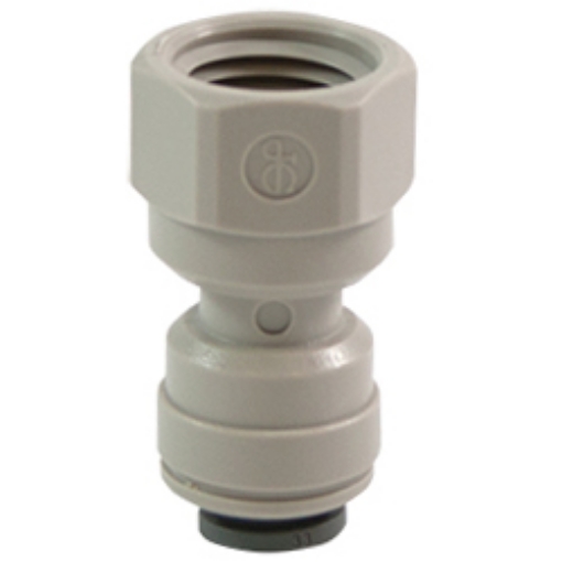 Picture of Female Connector (Tube x FPT), 1/4" Tube O.D., 1/8" FPT (Black Poly w/ EPDM O-Ring)