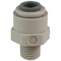 Picture of Male Connector (Tube x MPT), 3/8" Tube O.D., 1/2" MPT, Gray