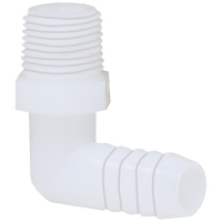 Picture of 90 Degree Elbow: Pipe  to Hose Barb, 3/8" MPT, 3/8" Barb, Nylon
