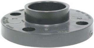 Picture of Slip On Flange, PVC, 4" Pipe Size, 9" Flange Outside Diameter, 7-1/2" Bolt Circle Diameter, 8 Holes, 5/8" Bolt Size, Schedule 80