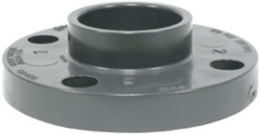 Picture of Slip On Flange, PVC, 6" Pipe Size, 11" Flange Outside Diameter, 9-1/2" Bolt Circle Diameter, 8 Holes, 3/4" Bolt Size, Schedule 80