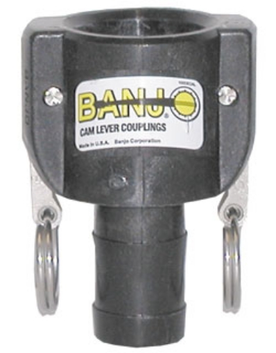 Picture of Camlock/Cam Lever Coupling x Hose Barb, Polypropylene: 2" Coupler x 1-1/2" Hose Barb