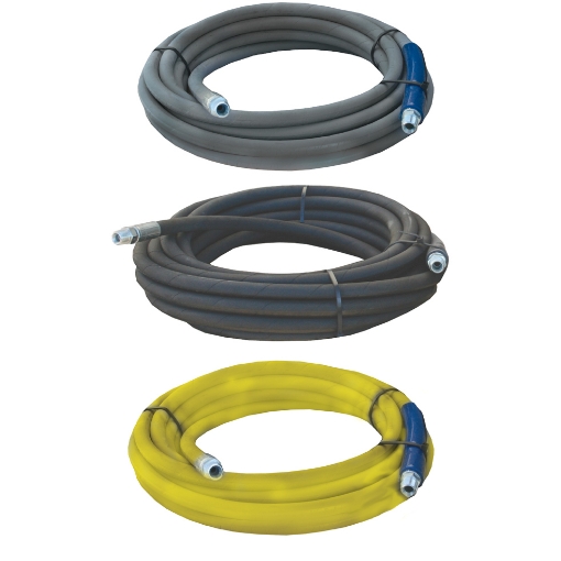 Picture of *Black Pressure Washer Hose Assemblies, Wrapped Cover, 1/2" x 50', 1-Wire, 3000 Max PSI (1/2" MPT Ends)