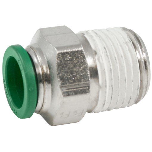 Picture of Male Connector, 1/8" Tube OD, 1/8" MPT, Nickel-Plated Brass