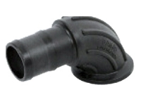 Picture of 90 Degree Long Radius Sweep Elbow, Polypropylene, 1" Full Port Flange x 1-1/4" Hose Barb