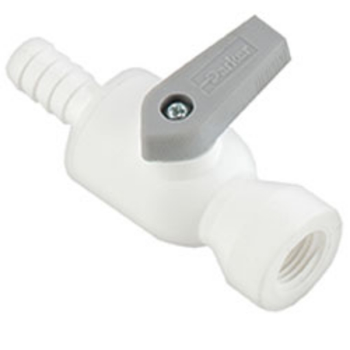 Picture of Inline Valves (Hose x FPT), 1/4" Hose Barb, 1/4" FPT