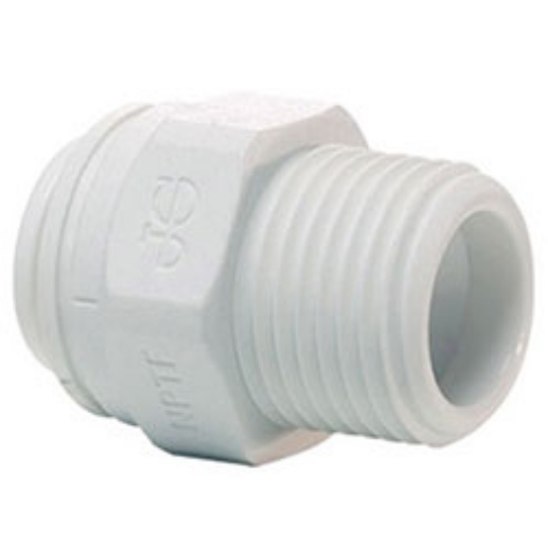 Picture of Male Connector (Tube x MPT), 1/4" Tube O.D., 3/8" MPT, White