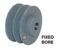 Picture of Light Duty Cast Iron Sheaves / Pulleys,  Two Groove - Fixed Bore for "A"/"B"/4L/5L Belts