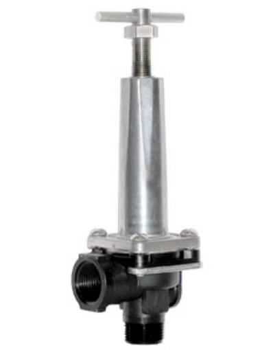 Picture of Pressure Relief Valve, Diaphragm Style, Nylon, 3/4" NPT, 1/4" FPT Gauge Port