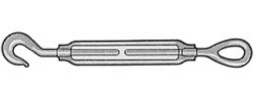 Picture of Turnbuckle, 1/2" Hook & Eye Style, 6" Take Up, 13" Closed Length, 1500 lbs. Capacity