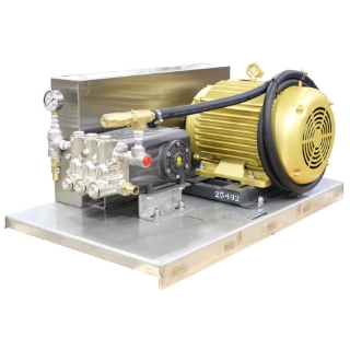 Picture of Pump and Motor Skid Unit, 22 GPM @ 1000 PSI, 1/2" FPT Inlet/Outlet, 15 HP, 3 Phase, 60Hz, 230/460V, 1800 RPM, TEFC, Includes Pressure Gauge, Regulator, and Safety Relief