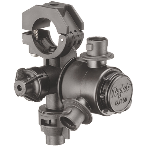 Picture of Nozzle Body Assembly (3 Nozzle) with 3.4 GPM @ 5 PSI Drop Bottom Fertilizer Outlet, Max 300 PSI