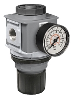 Picture of Air Line Regulator with Gauge, 1/2" FPT Ports , 212 CFM Max flow Rate, 10-250 PSI