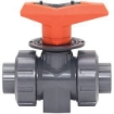 Picture of Ball Valve with Setting Scale, PVC, Union Style, 1/2" FPT & Solvent Socket End Fitting, Viton®