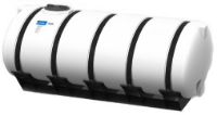 Picture of Horizontal Elliptical Tank, Polyethylene, 1000 Gallon with 16" Lid, 2" & 1-1/4" FIttings, 78" W x 90" L x 49" H, Total Drain