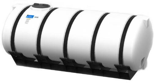 Picture of Horizontal Elliptical Tank, Polyethylene, 1000 Gallon with 16" Lid, 2" & 1-1/4" FIttings, 78" W x 90" L x 49" H, Total Drain