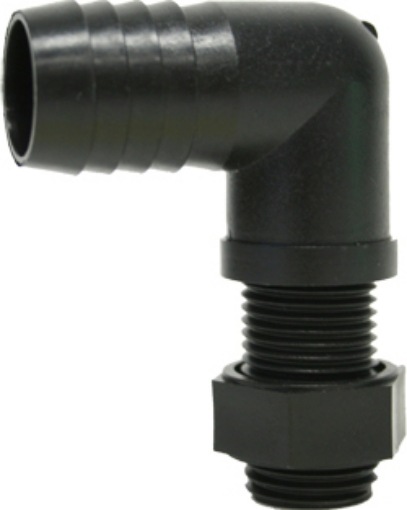 Picture of 90 Degree Elbow for Standard 11/16" Nozzle x 3/4" Hose Barb, Nylon