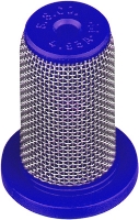 Picture of Nozzle Check Valve Strainer, Gentian Blue Polypropylene Body, 50 Mesh Stainless Screen, 5 PSI Spring