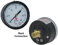 Picture of Pressure Gauge, Liquid Filled, Center Back Mount, 200 Max. PSI, 2-1/2" Face, Stainless Case, 1/4" Stem