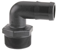 Picture of 90 Degree Pipe Thread x Hose Barb Elbow, Polypropylene, 3/8" MPT, 1/2" Barb