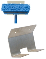 Picture of Brush Holder, Stainless Steel, 4" wide x 7" long x 2" high, with cutout for handles