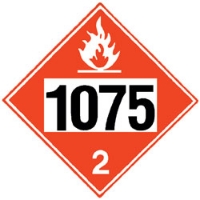Picture of No. 1075 LP Gas DOT Placard, 11" x 11"