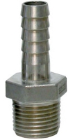 Picture of 1/4" MPT x 3/8" Hose Barb, 316 Stainless Steel, Hex Nipple Style