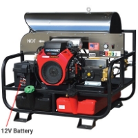Picture of Truck / Trailer Mount Hot Water Pressure Washer with Powder Coated Skid Frame, GX390 Honda Gas Engine / General Pump, Belt Drive, 4 GPM @ 3500 PSI