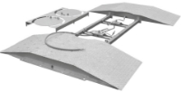 Picture of Undercarriage Cleaner Ramp, 1 Pan, 2 Rotors Assemblies, also with Side Pans and Wheels Blasters, Stainless Steel, Rated Up to 40 GPM and 1000 PSI.