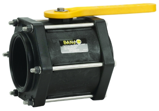Picture of Full Flow Ball Valve (6-Bolt Design), Polypropylene, 2" Port Size, 2" Opening Thru Ball