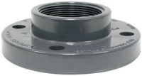 Picture of Threaded Flange, PVC, 2" Pipe Size, 6" Flange Diameter, 4-3/4" Bolt Circle Diameter, 4 Holes, 5/8" Bolt Size, Schedule 80