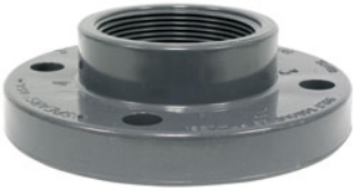 Picture of Threaded Flange, PVC, 3" Pipe Size, 7" Flange Diameter, 6" Bolt Circle Diameter, 4 Holes, 5/8" Bolt Size, Schedule 80
