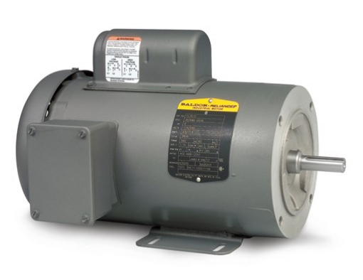 Picture of Single Phase TEFC Motor, C-Face, 1 HP, 1800 RPM, 115/230 V, 12.8 Full Load Amp @ 115V, 56C Frame