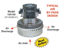 Picture of Vacuum Motor, Typical Air Bypass, 2 Blower Stages, 120 Volts, 60/50 Hz, 5.7" Diam., 8.0 Max Amps, 116336-01, Ametek Model