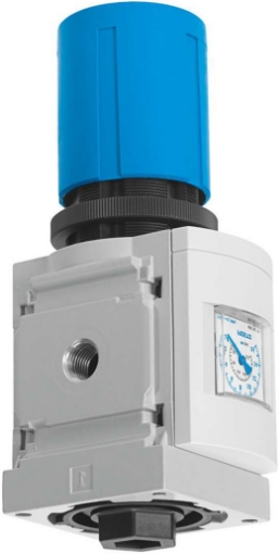Picture of Air Line Regulator with Gauge, 3/8" FPT Ports, MS6 Series, Max. 141 SCFM, 7-235 PSI Regulating Pressure Range