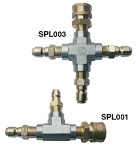 Picture of Trigger Wand Splitter, 2 Wand, 12 GPM, 4200 PSI, 1/2" Brass QC Inlet, 1/2" Plated QC Outlet