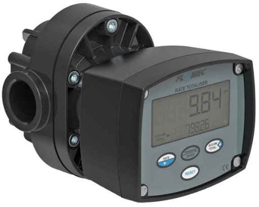 Picture of Oval Gear Meter, Poly, 1" FPT, 2.6 to 40 GPM, with Local RT40 Totalizer Readout Display, Viton/FKM O-ring