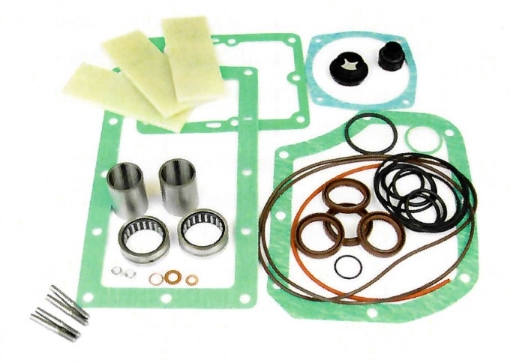 Picture of Overhaul Kit with Exhaust Filters, Fits Busch RA0255/0305D, Kit Includes: Exhaust Filters, Gaskets, O-Rings, Shaft Seals, Vanes, Bearing Sleeves, Oil Filter & Strainer, Baffle, Oil Drain Plug Gasket, Repair Parts