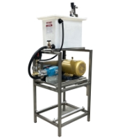 Picture of Car Wash Prep System, Cat Piston Pump, Pulley Drive: 1000 psi @ 10 GPM (5 GPM each Gun) Complete with Poly Tank, Stainless Frame & Auto Mix Valve.