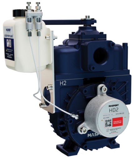 Picture of Vacuum/Pressure Pump, Cast Iron, 1-1/2" FPT Ports, HD Series, 75CFM, CW or CCW Rotation, Max 27" Hg and Max 15 PSI, Air Cooled