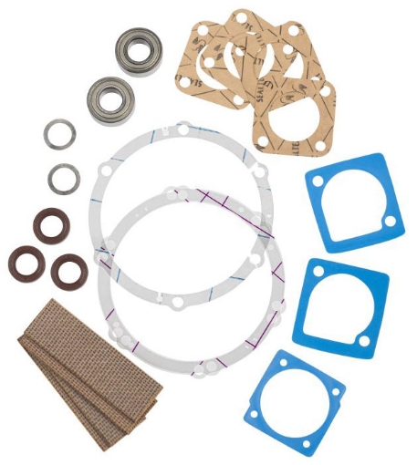 Picture of Complete Rebuild Kit, HD3 Vacuum Pump, 4 Vanes, Bearings, Bearing Spacers, Oil Seals, End Cover Shims, Valve Gaskets, and Flange Gaskets, Includes Repair Parts