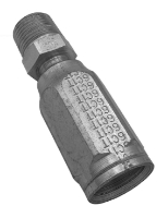 Show details for *Reusable Hose End Coupling, Plated Steel, 3/8" ID, .69" OD, 3/8" MPT Solid Thread, 3000 PSI Picture of *Reusable Hose End Coupling, Plated Steel, 3/8" ID, .69" OD, 3/8" MPT Solid Thread, 3000 PSI